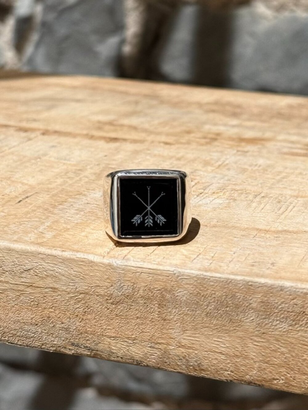 Undercover Arrow Signet Silver Ring